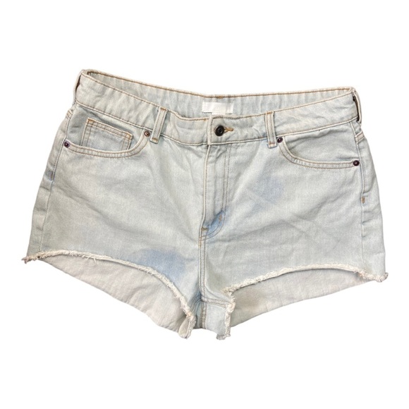 H&M Women’s Light Wash High Waisted Denim Jeans Shorts Size 14 - Picture 9 of 12